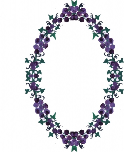grapes ivy wreath frame