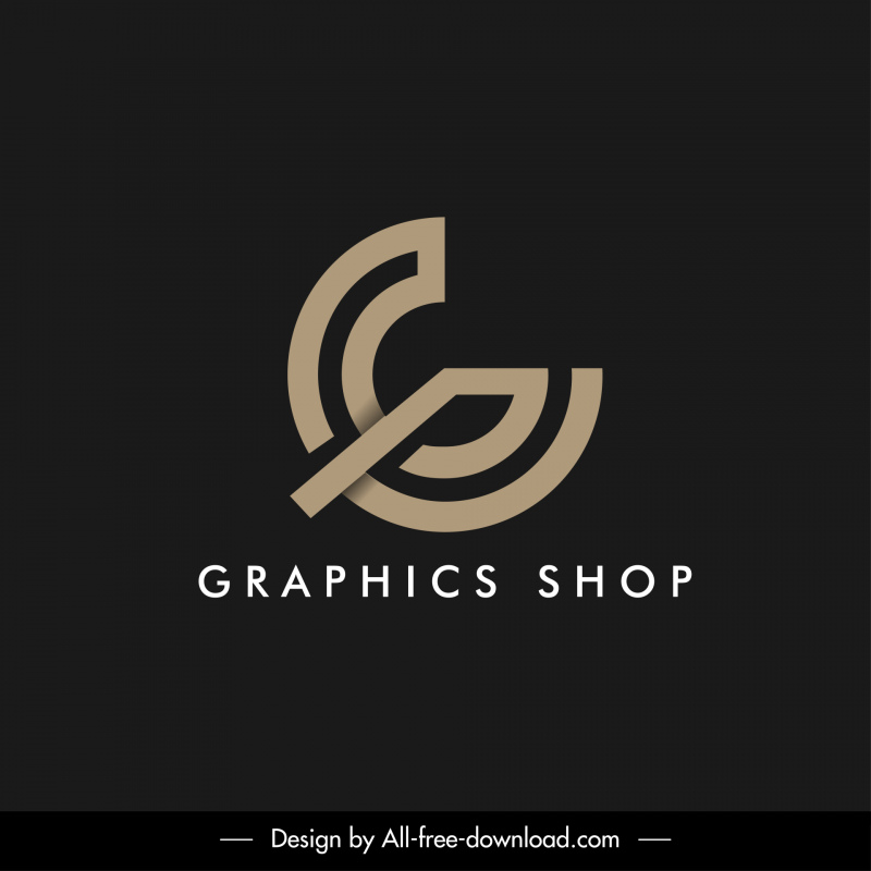 graphics shop logotype flat dark stylized text design