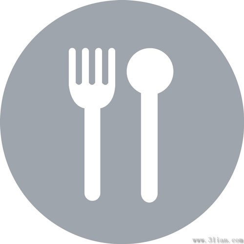 gray background cutlery icons vector