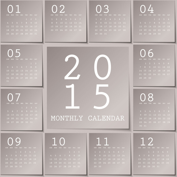 gray calendar15 notes style vector