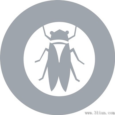 gray cicada icons vector