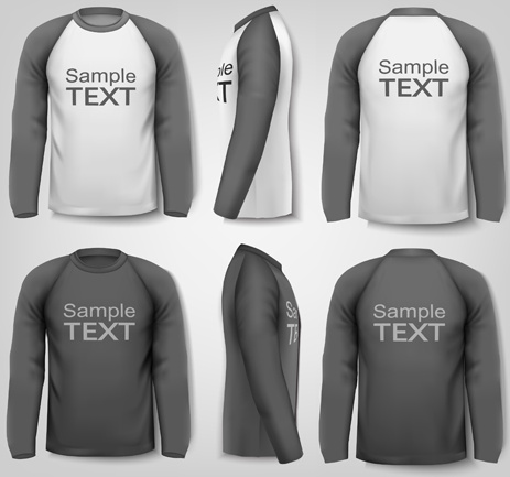 Gray man t shirt vector template Vectors graphic art designs in