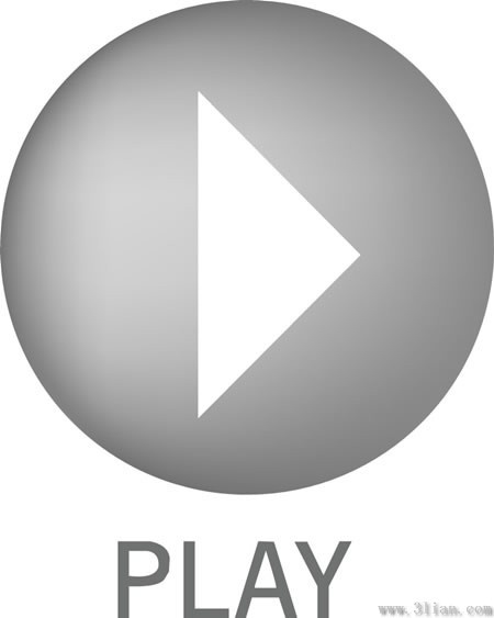 gray play icon vector