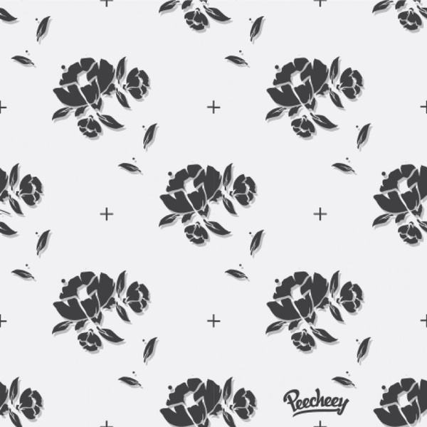 gray seamless floral background