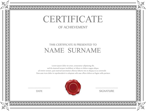 gray styles certificates template vector
