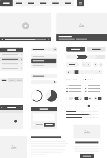 gray website template kit vector