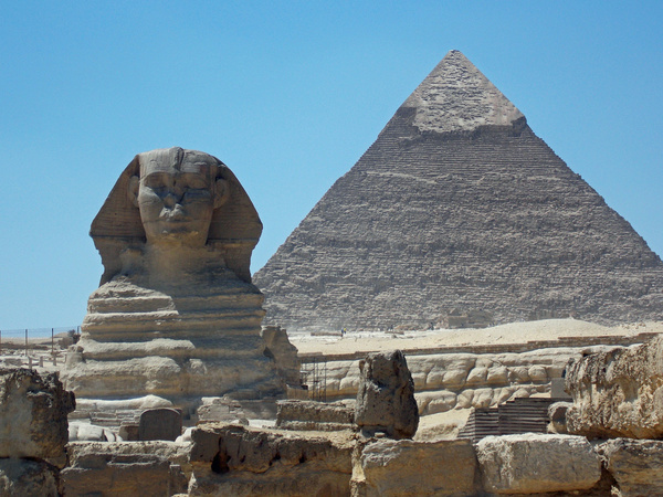 great pyramid at giza and sphinx