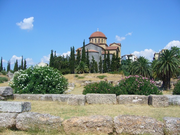 greece church garden 