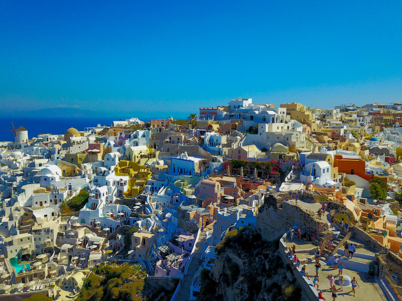 greece landscape picture elegant residential village 