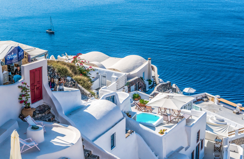 greece picture elegant sea resort high view 