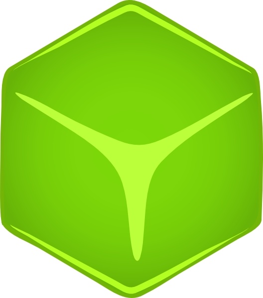 Green 3d Cube clip art