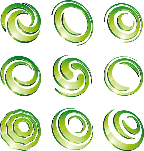 green 3d logo design vector 