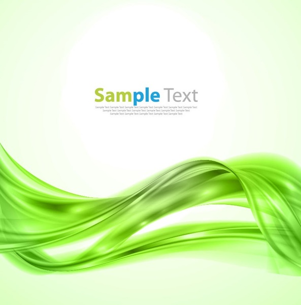 green abstract wave background vector illustration