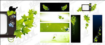 Green butterfly TV vector material