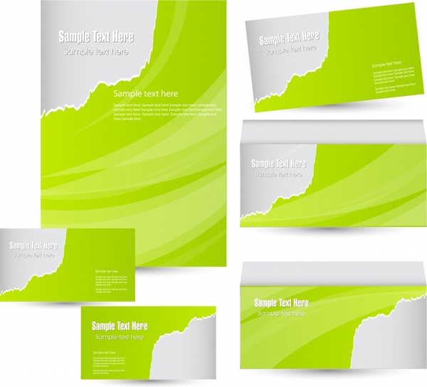 card brochure templates modern bright green abstract plain