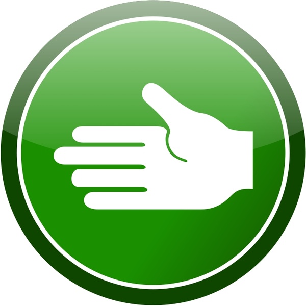 Green cirlce hand icon