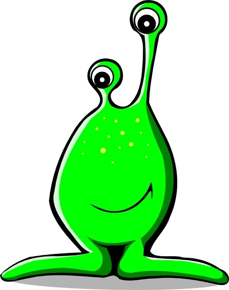 Green Comic Alien clip art