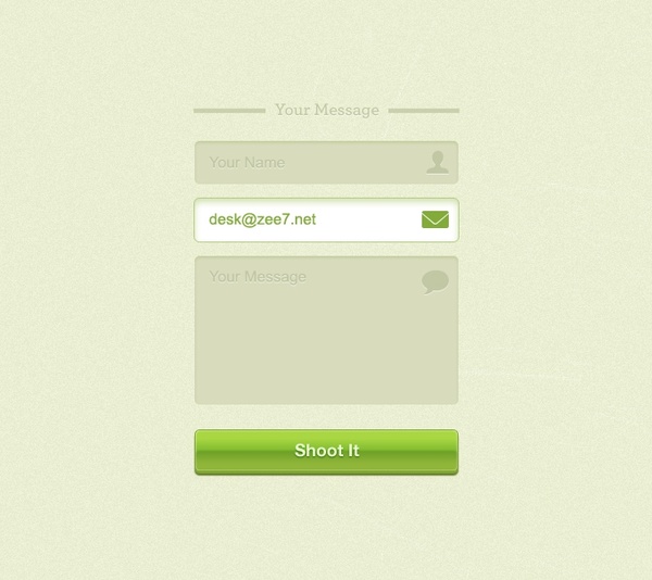 Green Contact Form (PSD)