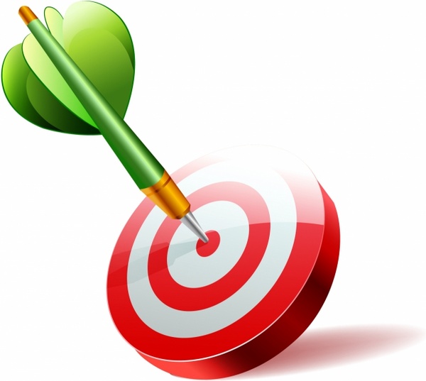 Green dart hitting target