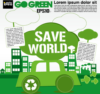 green ecology city concept design vector