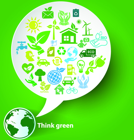 green ecology concept paper vector