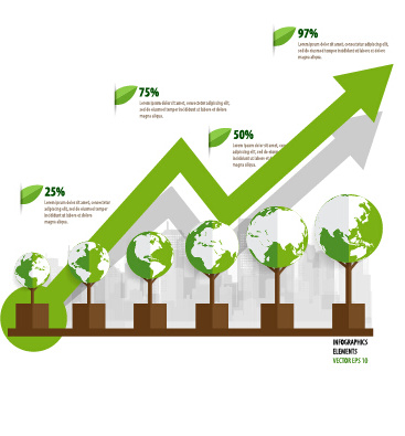 green ecology earth infographics vector