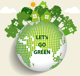 green ecology earth poster design vector