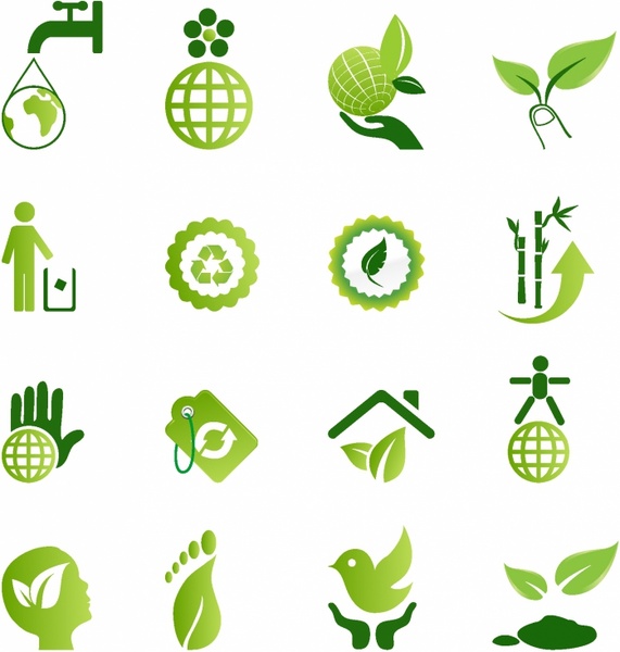 Green Environmental Icons 