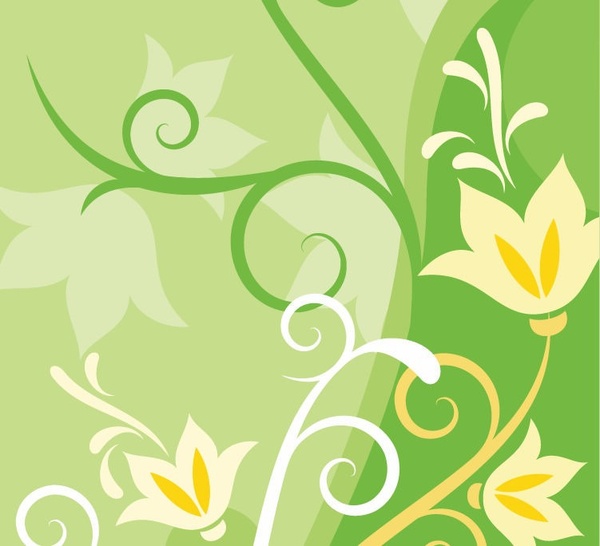 Green Floral Abstract Background Design Vector Graphic
