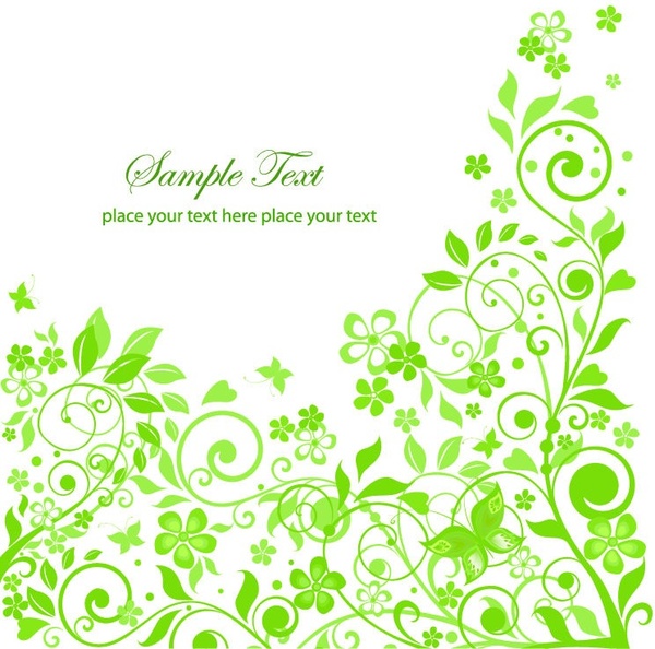 green floral design vector illustration
