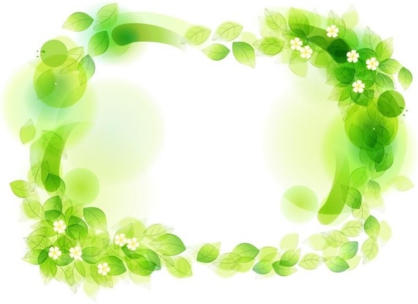Green Floral Frame Vector Illustration