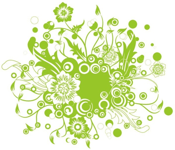Green Floral Vector Illustration Art