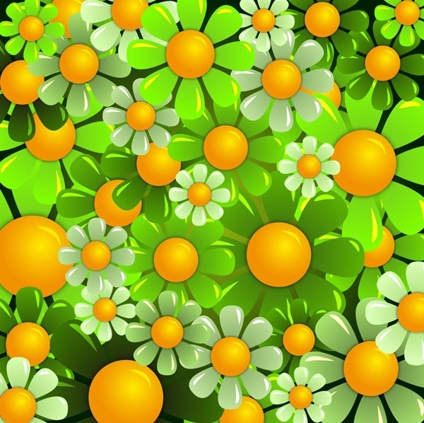 green flowers background