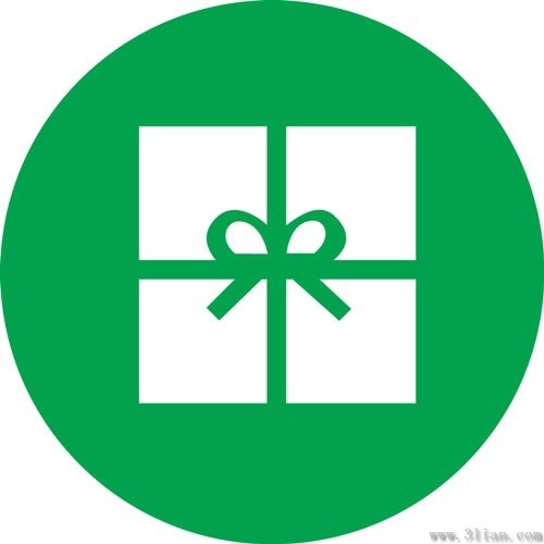 green gift box icon vector
