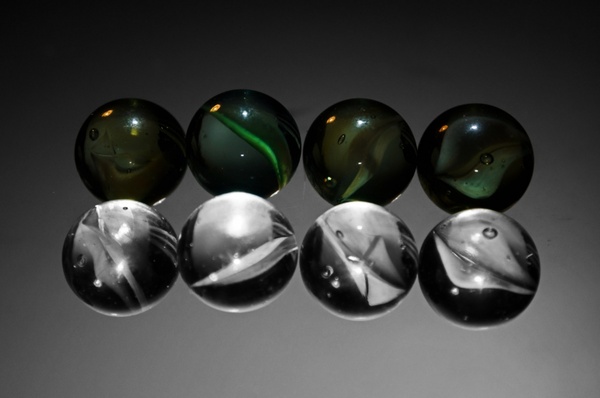 green glass marbles