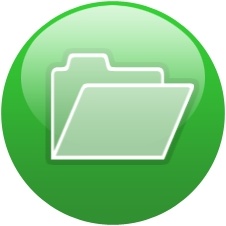 Green globe open folder