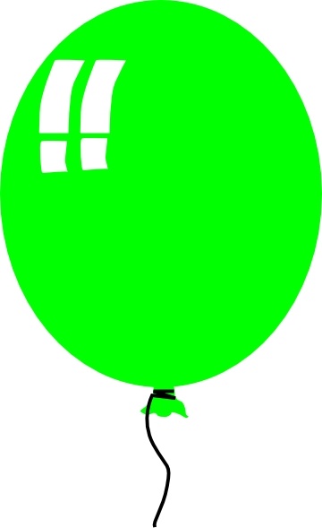 Green Helium Baloon clip art