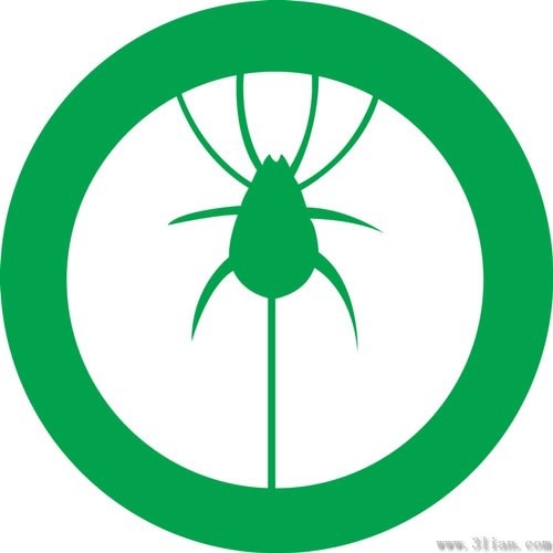 green insect icons vector