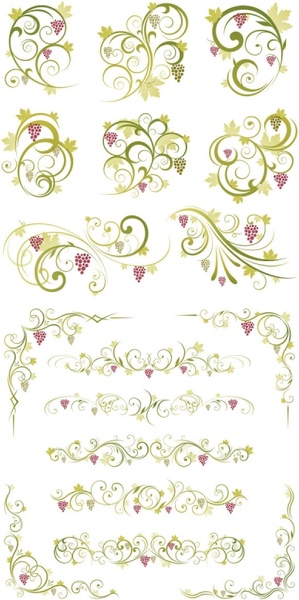 green lace pattern vector