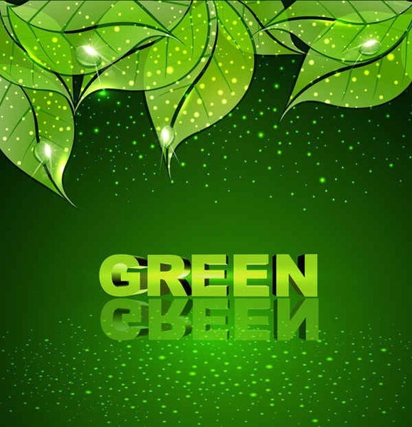 Green leaf vector background