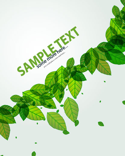 green leave flyer and cover brochure background vector 