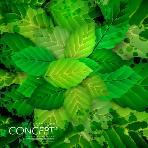 green leaves concept background elements vector