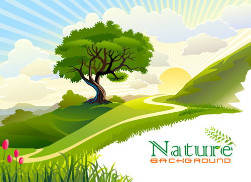 green of nature elements vector 