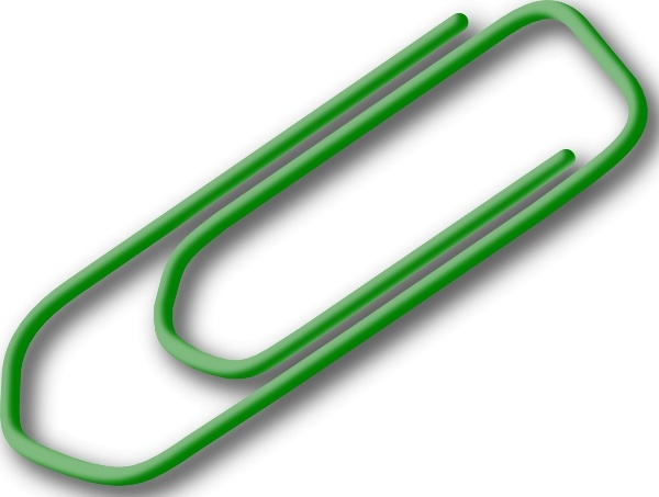 Green Paperclip clip art