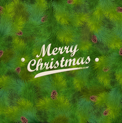 green pine needles christmas cards backgrounds vector