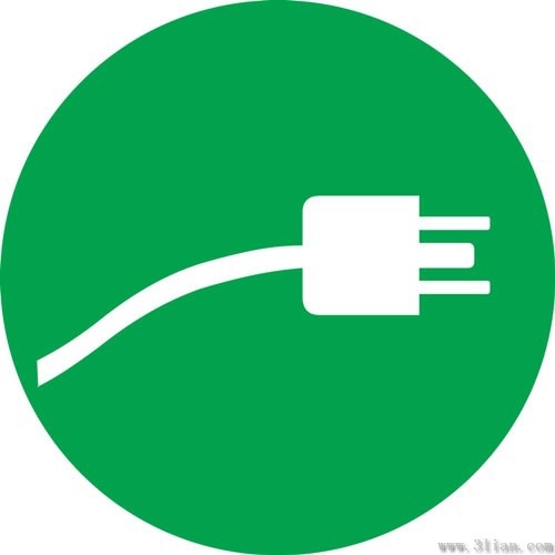 green plug icon vector