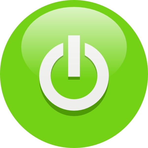 Green Power Button clip art