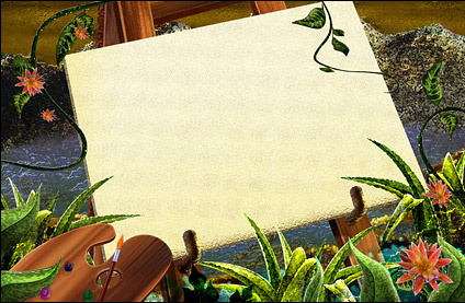 Green rattan plants    Sketchpad