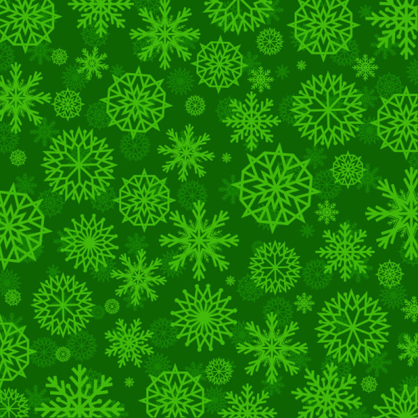 green snowflake vector seamless pattern 