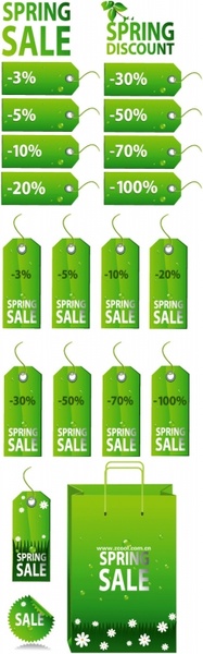 green spring tag sale tag vector